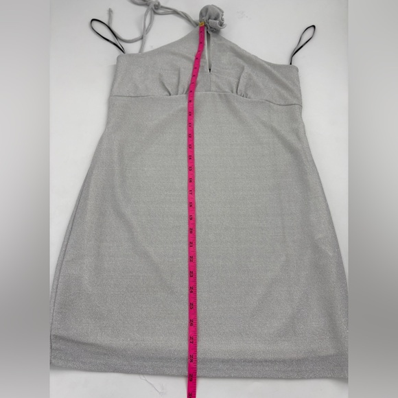 NWT Forever 21 Glitter Rosette Halter Mini Dress - Picture 8 of 9